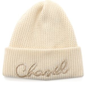 Chanel Cashmere logo beanie